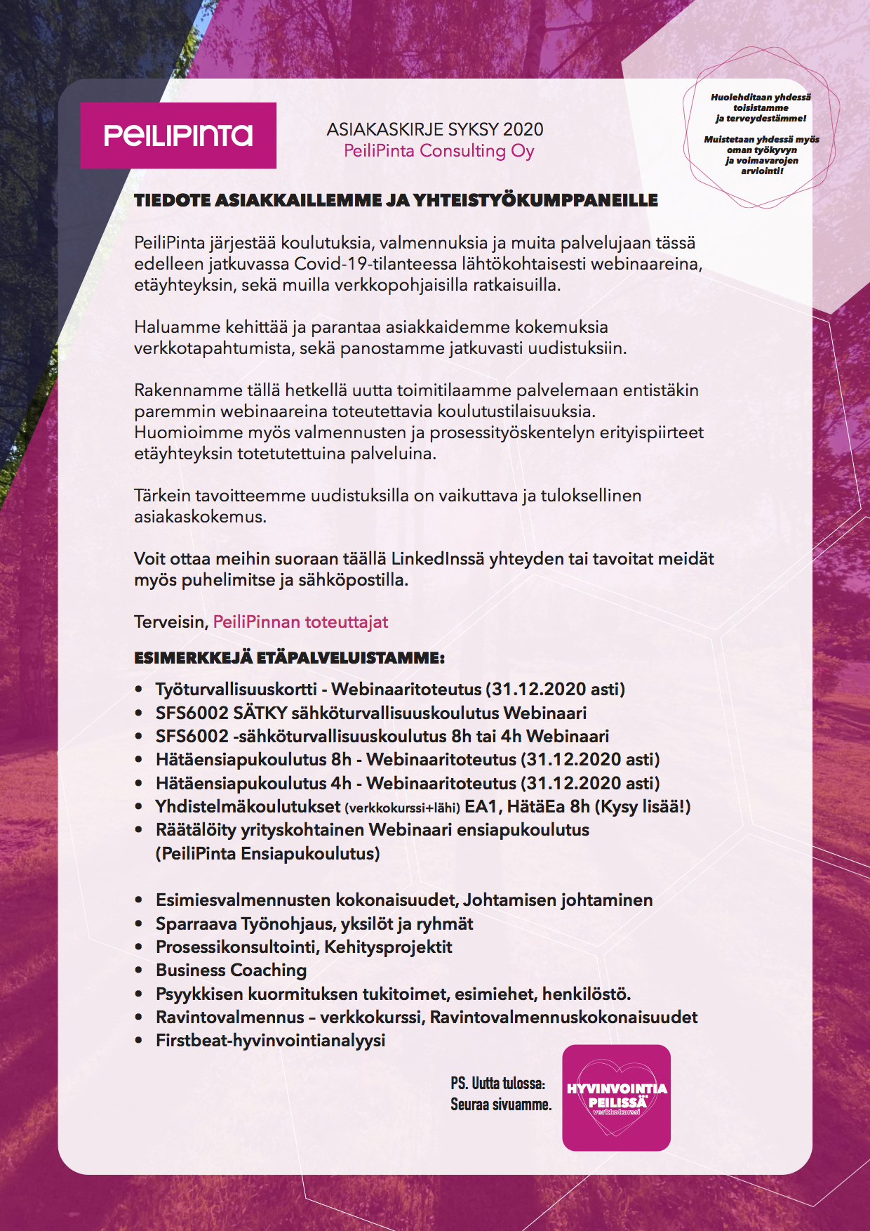 Asiakaskirje 2020 syksy